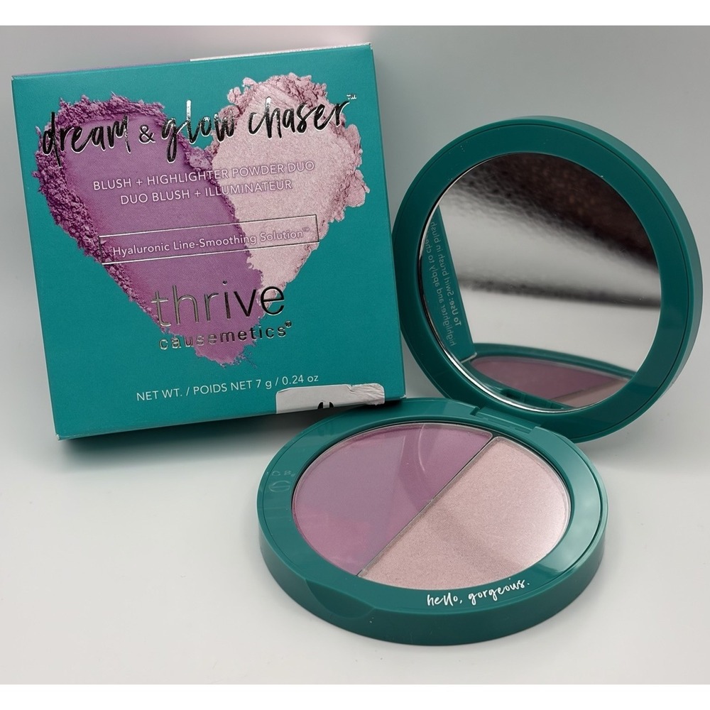 NIB Thrive Dream & Glow Chaser Blush + Highlighter Powder Duo Ayesha Yvette